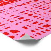 Poster Retro Red and Pink Abstract Grid (Coin)