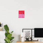 Poster Retro Red and Pink Abstract Grid (Bureau à domicile)