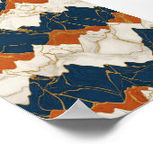 Poster Retro Red Blue Mountain Landscape Art (Coin)