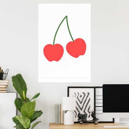 Poster rétro Red Cherry 60's 70 (Bureau à domicile)