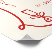 Poster Retro Red Love in the air welcome bridal shower (Coin)