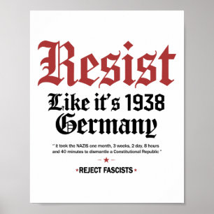 Poster Rétro Résiste Comme Son Allemagne De 1938