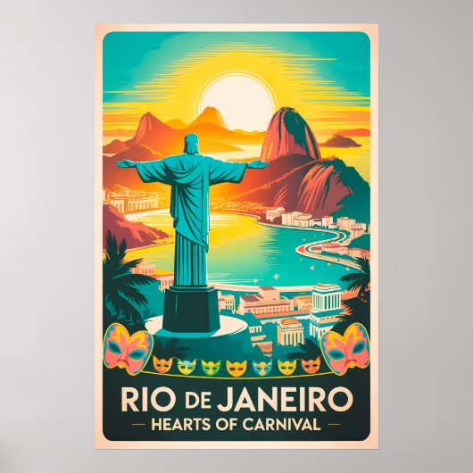 Poster Retro Rio - Christ le Rédempteur (Devant)