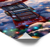 Poster Retro robot Christmas snowball fight greeting (Coin)