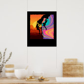 Poster Retro Rock Climbing Bouldering Wall (Cuisine)