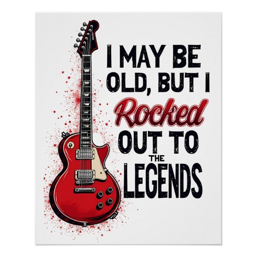 Poster Retro Rock Guitare Classique Musique Nostalgie Des (Devant)