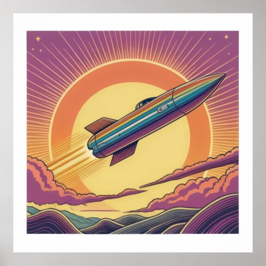 Poster Retro Rocket Ride (Devant)