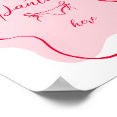 Poster Retro rose et rouge déposer vos culottes bachelore (Coin)