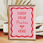 Poster Retro Rose Wavy Déposez Vos Culottes Ici Jeu<br><div class="desc">Retro Rose Wavy Déposez Vos Culottes Ici Jeu</div>
