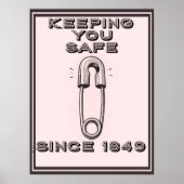 POSTER RETRO SAFETY PIN  (Devant)