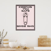 POSTER RETRO SAFETY PIN  (Cuisine)