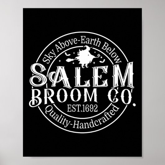 Poster Retro Salem Broom Company Est 1692 Massachusetts H (Devant)