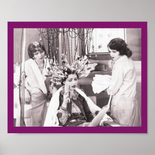 Poster Rétro salon de coiffure d'amusement