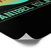 Poster Rétro Sanibel Island Floride Tropical Sunset Beach (Coin)