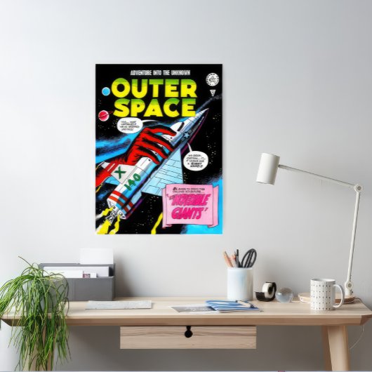 Poster Retro Sci-Fi Adventure Outer Space Comics Couvertu