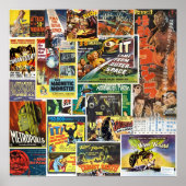 Poster Retro Sci Wi Films Collage (Devant)