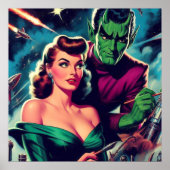 Poster Retro Science Fiction Pin-up (Devant)