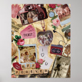 Poster Retro Scrapbook Best Friends Forever Photo Collage (Devant)