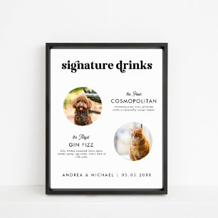 Poster Retro Script 2 Animaux de compagnie Signature Bois