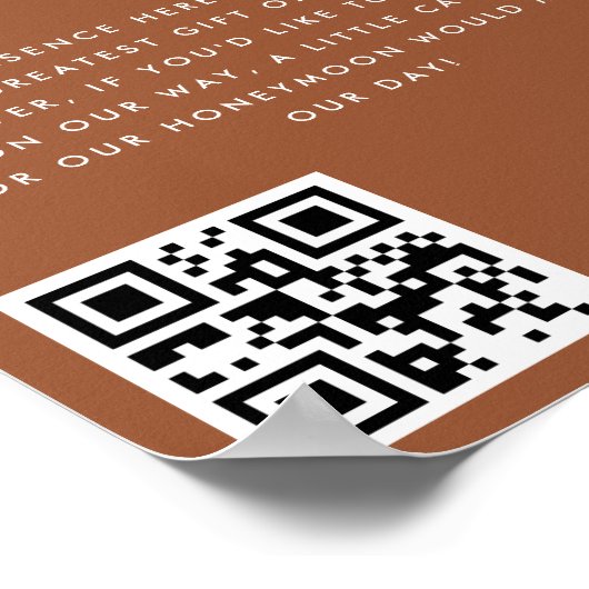 Poster Retro Script Heart Terracotta Rust Honeymoon Fund (Coin)