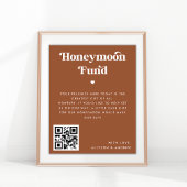 Poster Retro Script Heart Terracotta Rust Honeymoon Fund