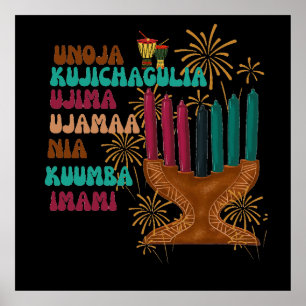 Poster Rétro sept principes de Kwanzaa