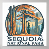Poster retro Sequoia National Park Giant Sequoia Trees (Devant)