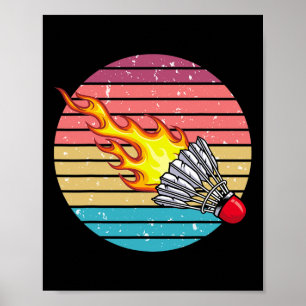 Poster Retro Shutt Amusant Badminton Sports Player Coach