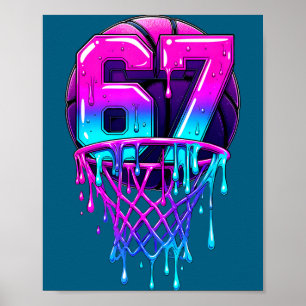 Poster Rétro Six Drip 67 Basketball Sept
