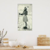 POSTER RETRO SKI GIRL SPORT (Cuisine)