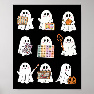 Poster Retro Slp Ghost Halloween orthophonie Thérapie Aut