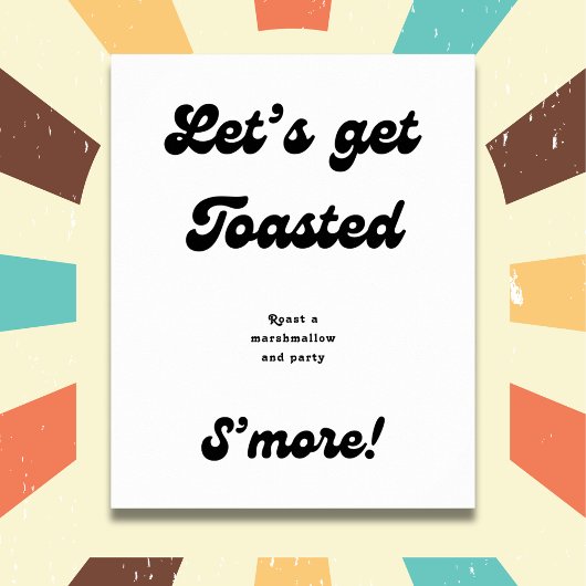 Poster Retro S''more Bar | Roast A Marshmallow Mariage