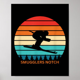 Poster Retro Smugglers Notch Vermont Skier Retro S