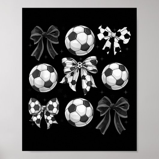Poster Retro Soccer Bow,game Day,coquette Soccer Mom,mama (Devant)