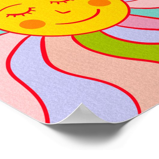 Poster Retro soleil heureux (Coin)