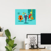 Poster Retro Space Age Cartographie Couple (Bureau à domicile)