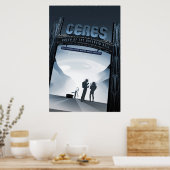 Poster Retro Space Travel Poster-Nwarf Planet Ceres. (Cuisine)