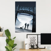 Poster Retro Space Travel Poster-Nwarf Planet Ceres. (Bureau à domicile)