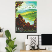 Poster Retro Space Travel Poster-Une mission de science d (Bureau à domicile)