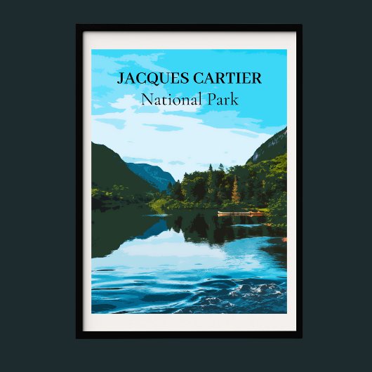Poster Retro Style de voyage Parc national Jacques Cartie