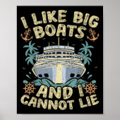 Poster Retro Style I Like Big Boats And I Cannot Lie Crui (Devant)