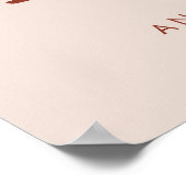 Poster Retro stylé Peach Rose Mariage Direction (Coin)