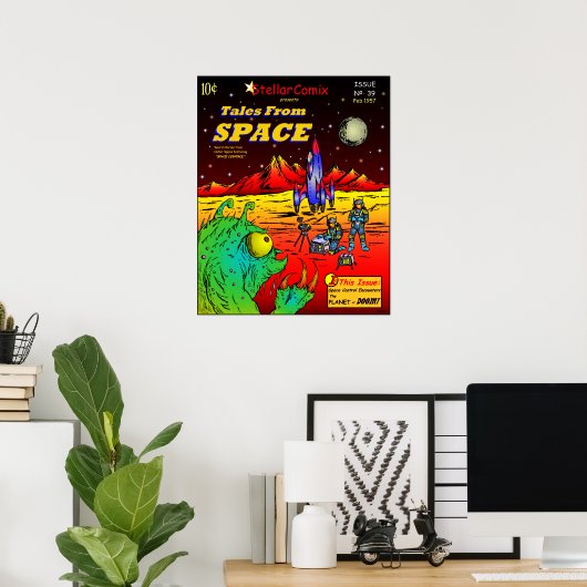 Poster Retro Style Sci-Fi Comic Book (Bureau à domicile)