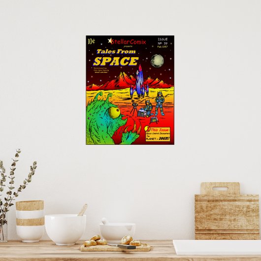 Poster Retro Style Sci-Fi Comic Book (Cuisine)