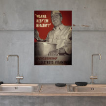 Retro Style Vintage 2ÈME GUERRE MONDIALE Cuisine a