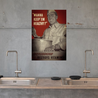 Poster Retro Style Vintage 2ÈME GUERRE MONDIALE Cuisine a