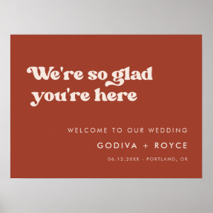 Poster Rétro stylish Terracotta Tellement content que vou