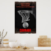 Poster Rétro succès Courage Basketball Inspiration (Cuisine)