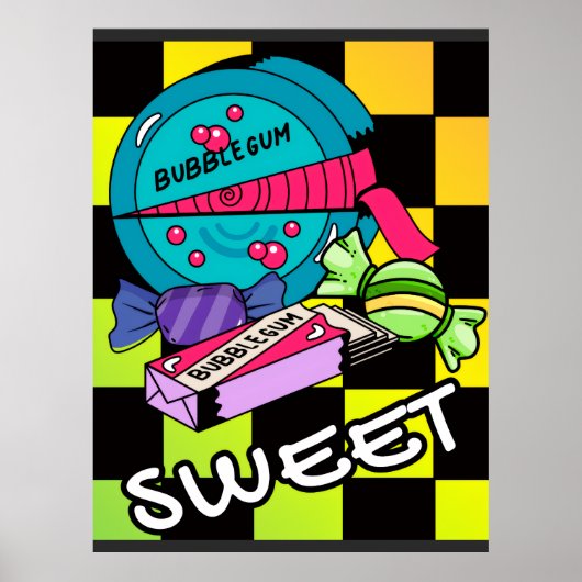 Poster Rétro Sucré Comme Un Bonbon (Devant)