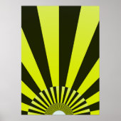 Poster Retro Sun Boho Sunshine Jaune Noir Abstrait Art (Devant)
